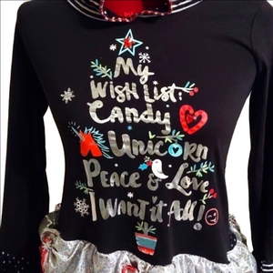 𝅺Unicorn Christmas Dress Girls Size Large